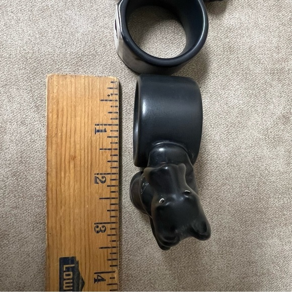 Set 2 Dept 56 Black Scottie Dog Scottish Terrier red ribbon Napkin Rings Japan - Picture 8 of 8